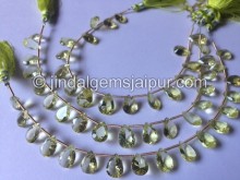 Lemon Quartz Concave Pear Shape Beads